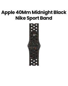 Apple Nike Sport Band M/L 40mm, Long Lasting Performance, Smooth Finish Designed, Comfortable Fit, Easy To Install - Midnight Black - MG9Y4ZM/A