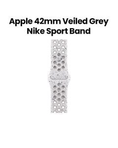Apple Nike Sport Band M/L 42mm, Lightweight Comfort, High-Performance Material, Breathable Design, Pin-And-Tuck Closure - Veiled Gray - MGAJ4ZM/A