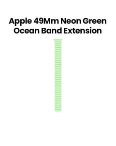 Apple Ocean Band Extension 49mm, Smooth Finish Design, Comfortable Fit - Natural Titanium Finish With Neon Green Ocean Band - MGCG4ZM/A