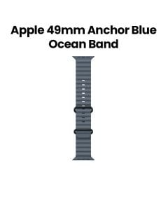 Apple Ocean Band 49mm, Smooth Finish Design, Comfortable Fit - Black Titanium Finish With Anchor Blue Ocean Band - MGCJ4ZM/A