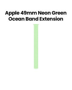 Apple Ocean Band Extension 49mm, Smooth Finish Design, Comfortable Fit - Black Titanium Finish With Neon Green Ocean Band - MGCM4ZM/A