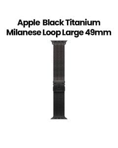 Apple Titanium Milanese Loop Large 49mm, Parachute-Style Buckle, Woven Mesh Design, Perfect For All-Day Wear - Black - MGHU4ZM/A