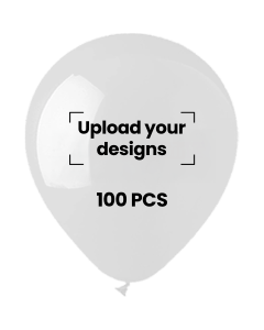 Customized Printed Balloon Bundle 100pcs | White