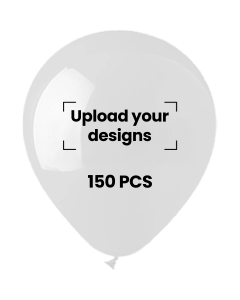 Customized Printed Balloon Bundle 150pcs | White