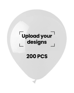 Customized Printed Balloon Bundle 200pcs | White