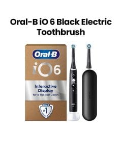 Oral-B iO6 Electric Toothbrush with 2 Brush Heads & Travel Case | Black