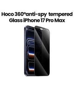 HOCO 3D Full Screen 360° Anti-Spy Tempered Glass for iPhone 17 Pro Max – Black | DG37