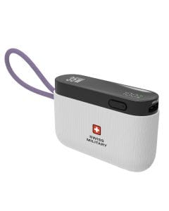Swiss Military 10,000 mAh Compact Mini Power Bank with LED Display 35W – White |SM-PB-10K-35W-MINI-LED-CBL