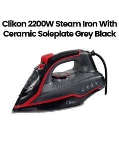 Clikon 2200W Steam Iron with Ceramic Soleplate – Grey/Black | CK4125