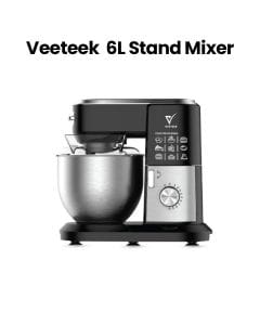 Veeteek 6L Stand Mixer 1000W Stainless Steel Bowl – Black | KM6003B-CB