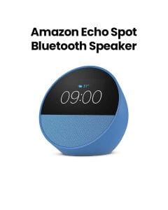 Amazon Echo Spot Smart Alarm Clock with Alexa & Vibrant Sound – Ocean Blue | Model: ECHO SPOT-OCEAN BLUE