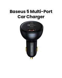 Baseus Qualcomm Quick Charge 5 Multi-Port Fast Car Charger – Black | TZCCZM-0G