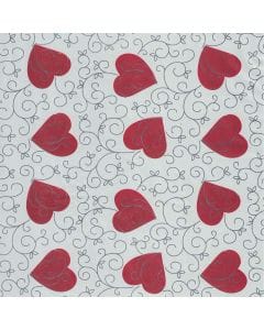 Gift Wrap Paper Red Heart With Pattern