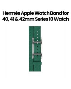 Hermès Apple Watch Band 42mm for 40, 41 & 42mm Watch Cases (Series 10) | Vert Moyen | Double Tour