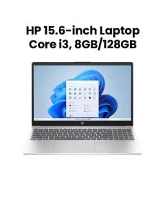 HP 15.6-inch Laptop HD Display Core i3-N305, 8GB RAM 128GB SSD, Natural Silver | FD0113DX