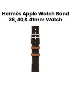 Hermès Apple Watch Band 42mm for 38/40/41mm Cases – Noir/Gold | Twill Jump Attelage Single Tour