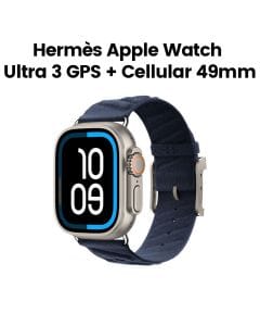 Hermès Apple Watch Ultra 3 GPS + Cellular 49mm Natural Titanium Case – Bleu Nuit En Mer