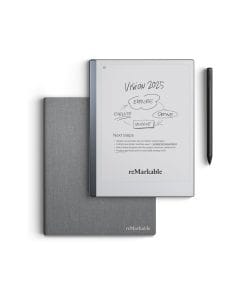 reMarkable 2 Paper Tablet Essentials Bundle, 10.3-Inch CANVAS Display, Marker Plus Pencil, Handwriting-to-Text & Book Folio Cover | Gray - RM114