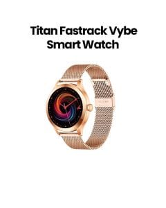 Titan Fastrack Vybe Smart Watch 1.19″ AMOLED Women’s Health Suite – Rose Gold | 68053WM01