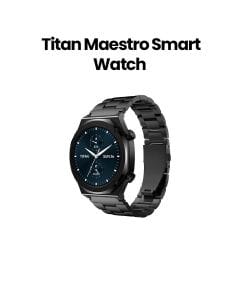 Titan Maestro Smart Watch 1.43″ AMOLED Stainless Steel AOD Extra Strap – Black | 90208NM01