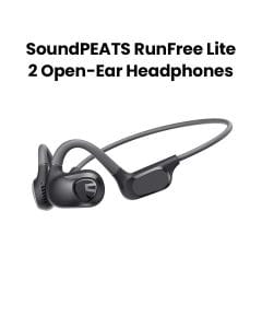 SoundPEATS RunFree Lite 2 Open-Ear Air Conduction Headphones BT 5.3, 15H Playtime – Black | RunFree Lite 2 Black