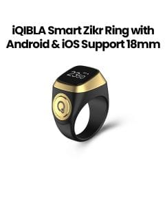 iQIBLA Smart Zikr Ring with Android & iOS Support 18mm – Black | E01 ZIKR RING 18MM BLK