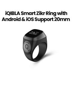 iQIBLA Smart Zikr Ring with Android & iOS Support 20mm – Black/Grey | E01 ZIKR RING 20MM BLKGRY