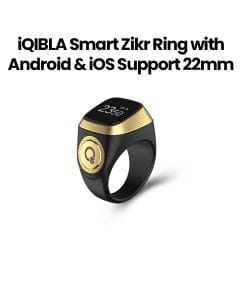 iQIBLA Smart Zikr Ring with Android & iOS Support 22mm – Black | E01 ZIKR RING 22MM BLK