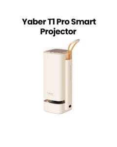 Yaber T1 Pro Smart Projector 1080P, TurboSonic 8W, Dolby, Auto Focus, 180° Rotating Stand – Cream | T1 Pro