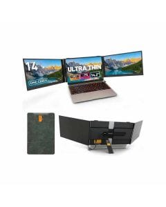 V2COM S8 Ultra 14″ Triple Laptop Screen Extender – Full HD 1080p IPS Display, Multi-Screen Productivity, Portable Plug & Play | Black-S8