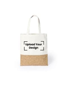 Personalized Eco-Neutral Recycled Cotton & Cork Shopping Bag – 145 GSM Sustainable Tote with Natural Cork Finish – Natural | BPEN 2179