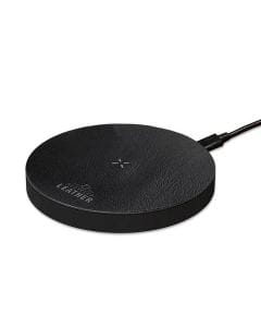 Personalized Recycled Leather 15W Wireless Charger – Fast 15W Qi Charging, Anti-Slip Surface, LED Indicator, Wide Device Compatibility – Black