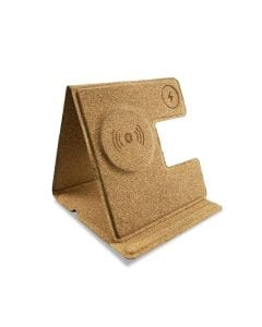 Personalized Memorií MAG 3-in-1 Foldable Cork Wireless Charger – Fast Qi Charging, Multi-Device Support, Eco Cork Surface & Portable Foldable Design