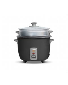 Clikon Rice Cooker & Steamer 1.8L 700W Non-Stick Inner Pot, Automatic Keep Warm Function, Glass Lid | Dark Grey/White - CK2733