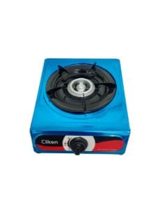 Clikon Single Burner Gas Stove Stainless Steel Body, Compact Table Top Design, Durable Pan Support | Silver/Black - CK4501