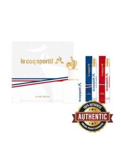 Le Coq Sportif Blanc Relax Unisex Eau de Parfum Gift Set – 50ml EDP + 2×10ml Travel Spray Mandarin, Herbal Infusion, Cedarwood & Musk Fragrance | LCS200008