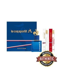 Le Coq Sportif Bleu Optimisme Unisex Eau de Parfum Gift Set – 50ml EDP + 2×10ml Travel Spray Bergamot, Lavender, Maté & Patchouli Woody Aromatic Fragrance | LCS100008