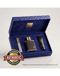 Carolina Herrera CH Men Eau de Toilette Gift Set 100ml – Bergamot, Leather, Nutmeg, Saffron & Sandalwood Woody Spicy Fragrance
