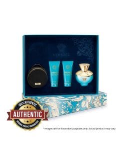Versace Pour Femme Dylan Turquoise EDT 100ml Set Women’s Perfume, Floral Fruity Fresh, Mandarin Lemon Blackcurrant, Jasmine Freesia, Cedarwood Musk, Gift Set