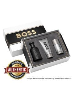 Hugo Boss Bottled Parfum Gift Set for Men 100ml – Mandarin, Olibanum, Orris & Cedarwood Intense Woody Amber Fragrance