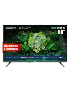 Skyworth 60-inch UHD 4K Google TV, HDR10, Dolby Audio, Voice Control, Chromecast, Wi-Fi & Bluetooth | Black - 60G6500G