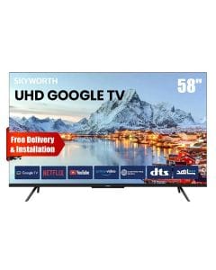 Skyworth 58-inch UHD Google TV 4K Smart TV Far Field Voice Control HDR10 Dolby Audio Chromecast Frameless | Black - 58SUE9350F
