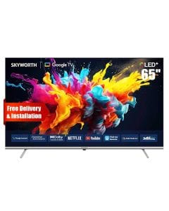 Skyworth 65-inch QLED UHD Google TV 4K Smart TV HDR10 Dolby Audio Chromecast Voice Control Frameless | Black - 65Q6500G