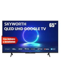 Skyworth 65-inch QLED UHD Google TV 120Hz HSR Built-in Receiver HDR10 Dolby Vision Dolby Audio Voice Control | Black - 65Q6800H