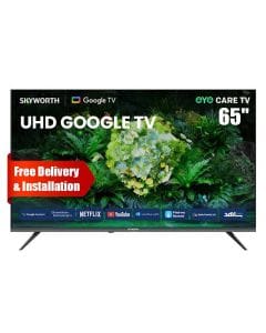Skyworth 65-inch UHD Google TV 4K Smart TV HDR10 Dolby Audio Chromecast Voice Control Frameless Design | Black - 65G6500G
