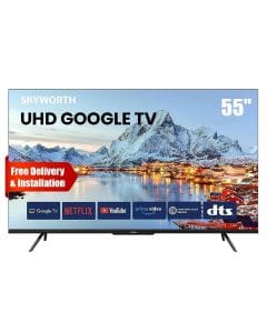 Skyworth 55-inch UHD Google TV 4K Smart TV Far Field Voice Control HDR10 Dolby Audio Chromecast | Black - 55SUE9350F