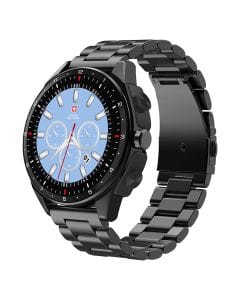 Swiss Military DOM Musical Series 1 Smartwatch – Built-in TWS, Gun Metal Case, Black Mesh Strap, Stylish Finish | SM-WCH-DOM-MUS1-GUNMF-BLKMS