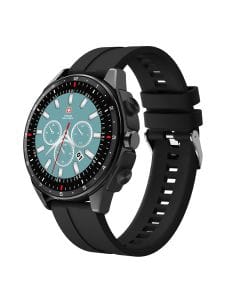 Swiss Military DOM Musical Series 1 Smartwatch – Built-in TWS, Gun Metal Case, Black Silicone Strap, Durable Finish | SM-WCH-DOM-MUS1-GUNMF-BLKSS