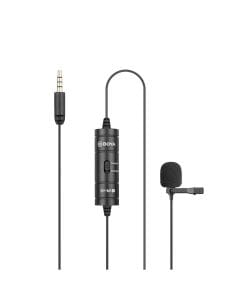 BOYA BY-M1S Universal Lavalier Microphone – Omnidirectional Clip-On Mic, 3.5mm TRRS Connector, Smartphone Camera Compatible | Black – BY-M1S
