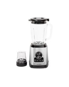 Sharp 1000W Electric Blender With Dry Grinder And Glass Jug, 1.75L Capacity, Stainless Steel Blades - Black/Silver - EM-TX81-S3